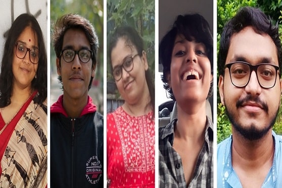 (L-R) Shinjini Mukherjee, Adarsh Agarwal, Madhurima Roychowdhury, Ashabari Ray and Pramit Sarkar. 
