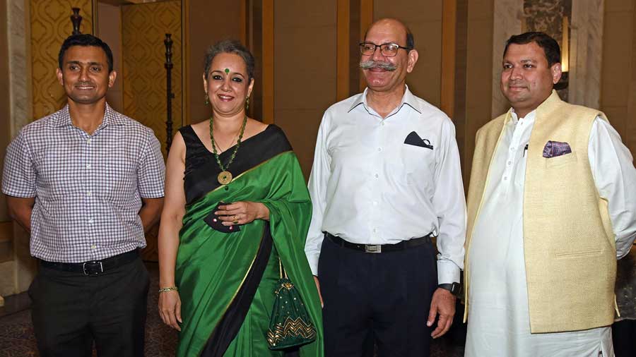 (L-R) Major Gaurav Hridaya, Rupali Kahlon, Major General S.S. Kahlon, GOC Bengal Sub Area, and Sundeep Bhutoria