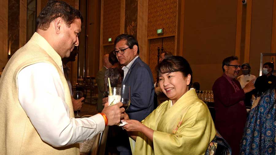 Sundeep Bhutoria with Yuko and Nakamura Yutaka, consul general of Japan in Kolkata