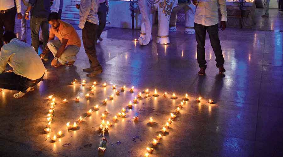 Dipotsava at Surya Temple in Jamshedpur on Thursday. 