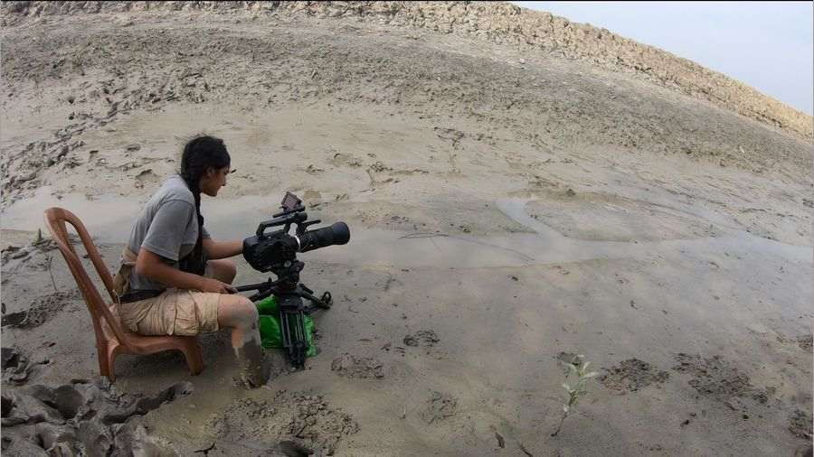 Kapur filming in the Sunderbans 
