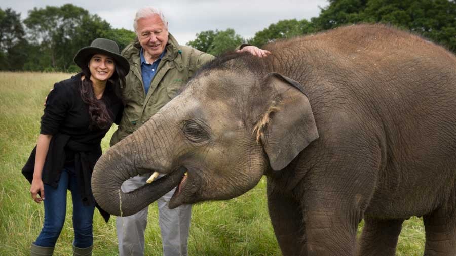 Kapur with her hero, Sir David Attenborough