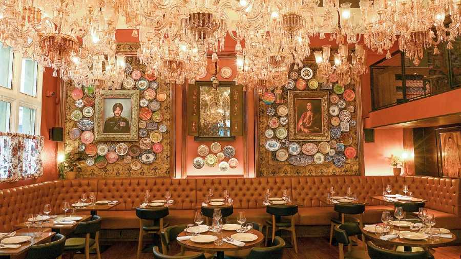 The interiors of Colonel Saab, the newly-opened restaurant in London. It reflects the travels of Manbeer Choudhary and his wife Binny.
