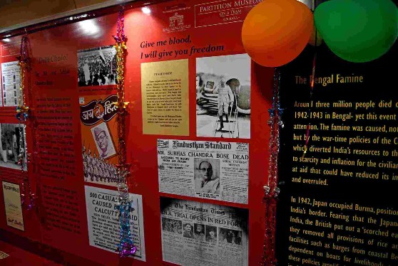The museum traces the various stages of the Indian National Freedom Struggle with the help of newspaper clippings. The panel (in photo) focuses on the contributions of Netaji Subhas Chandra Bose and his Indian National Army. 