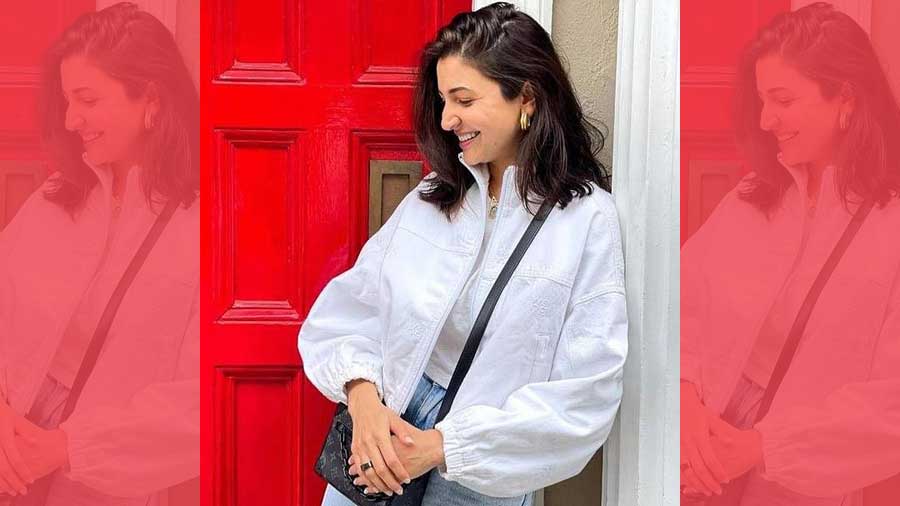 Anushka Sharma styles LV's soft-body trunk sling for an off-duty look in London