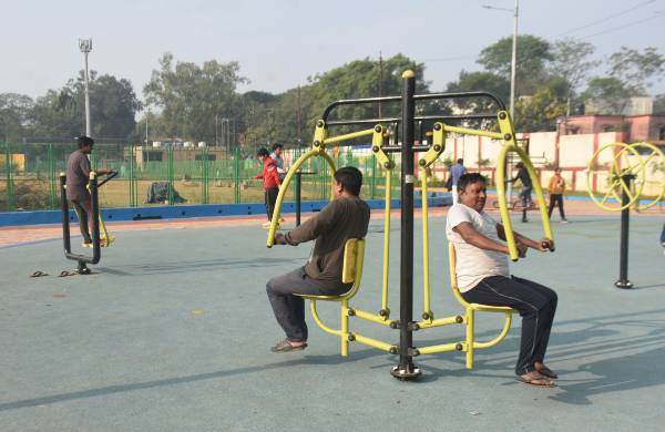 People exercising at the new gym