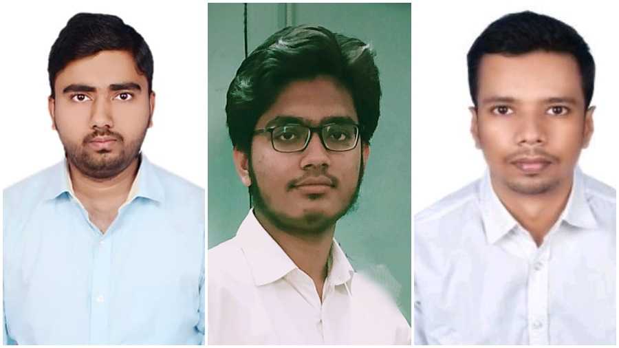 (L-R) Shubham Singh, Kushagra Kumar and Vikram Kumar of BIT Sindri have been hired by Tata Steel