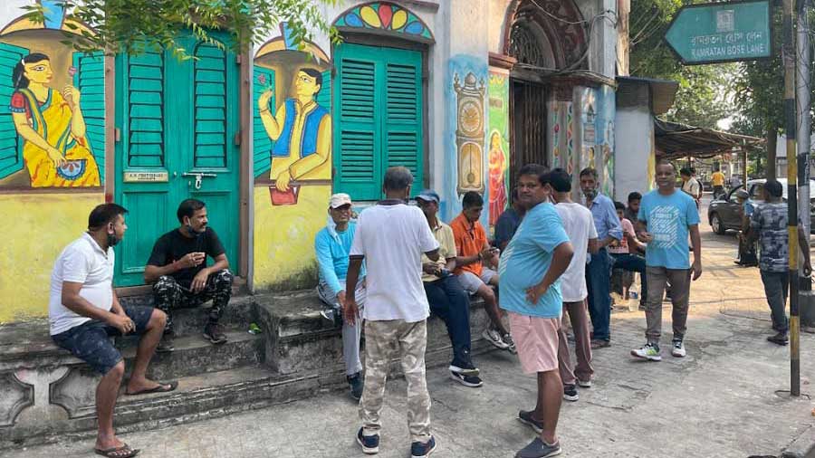 The Shyambazar adda is sustained by a cup of tea and a place to sit  