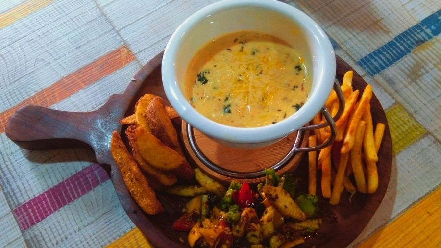 Fondue Platter with  a couple of crispy sides. 