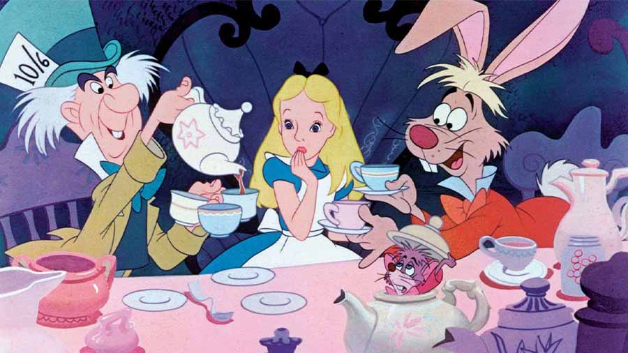 The Tea Table in Alice in Wonderland 
