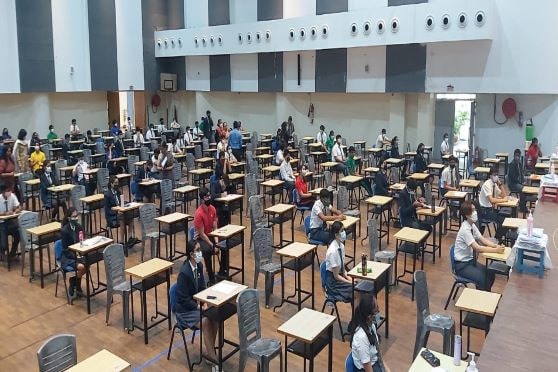 Class XII students appeared for mock exams at South City International School. Class X students will attend school on November 17. 