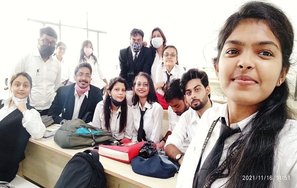This group of fourth-year BA LLB students of Jyotirmoy School of Law is all smiles on the second day of college.