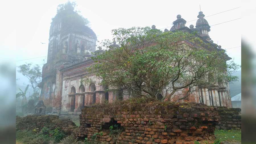 The Radha Binod temple’s architecture is one of a kind