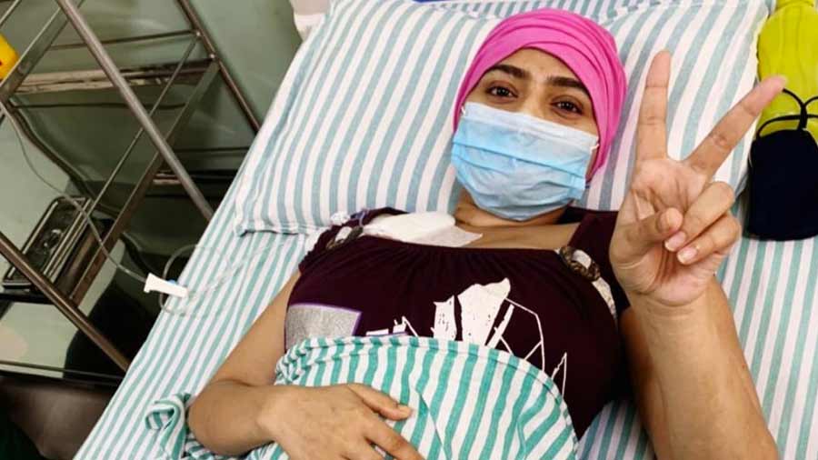 Aindrila Sharma after her third chemotherapy in April 2021