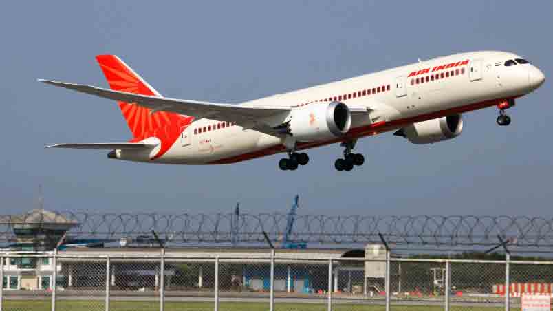 Representational Picture of an Air India flight 