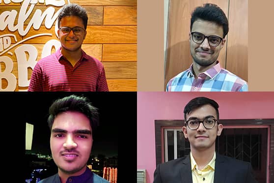 (Top row L-R) Anurag Bhattacharya and Apurv Shandilya. (Bottom row L-R) Ayush Kumar and Umang Tulsan.