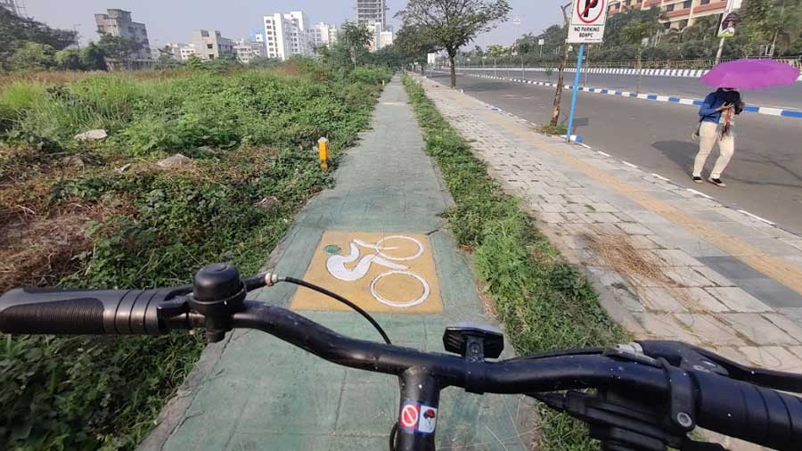 The cyclist lanes are well-defined to ensure the safety of riders, and discourage non-cyclists from using them