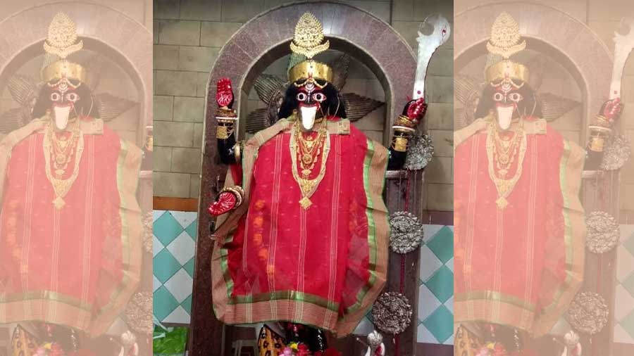 The idol inside the temple of Maa Joy Kali