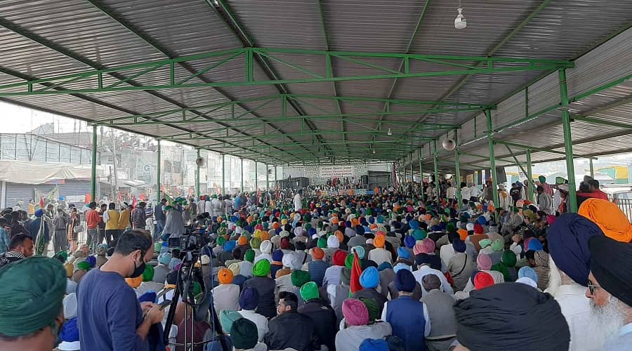 Farmers observe one year of their protest at the Singhu border today