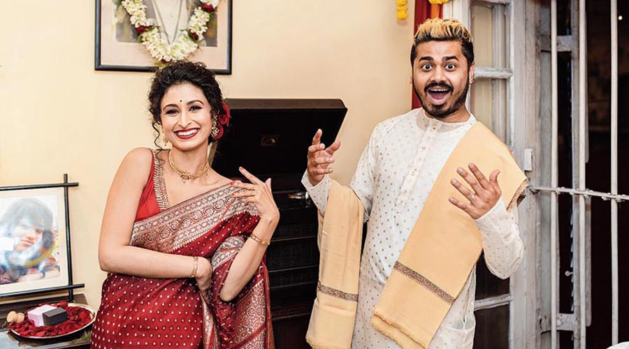 Chitrangada and Sambit at their engagement in January this year