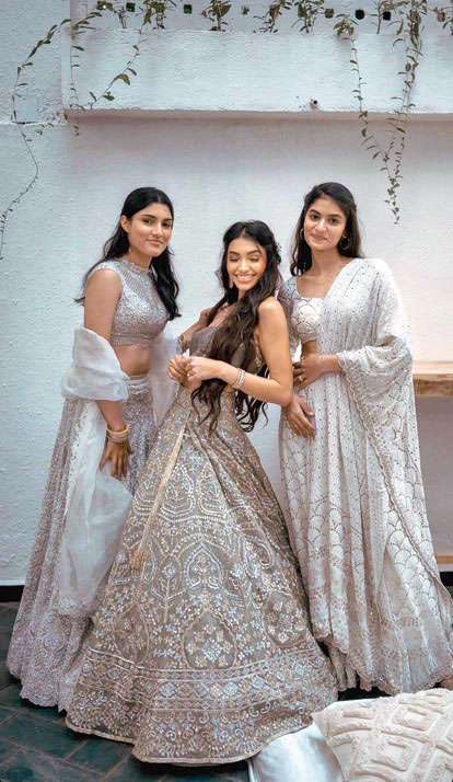 Alanna Panday with her bridesmaids at her recent engagement party