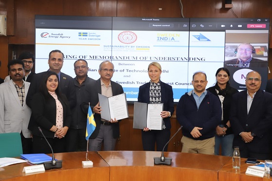 V Ramgopal Rao, director of IIT Delhi, and Cecilia Oskarsson, trade and invest commissioner of Sweden to India, signed the MoU.