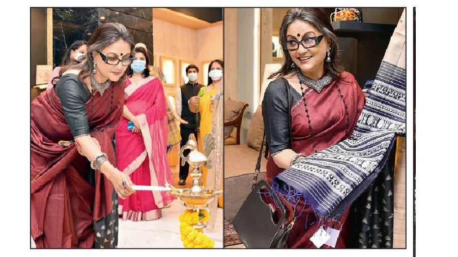 “The weavers get a very equitable opportunity here to showcase their crafts and get good money for it, which they cannot elsewhere. I have always loved coming to Khazana and I always come here whenever I come to Taj Bengal. I particularly like the saris they have this time as well” — Aparna Sen