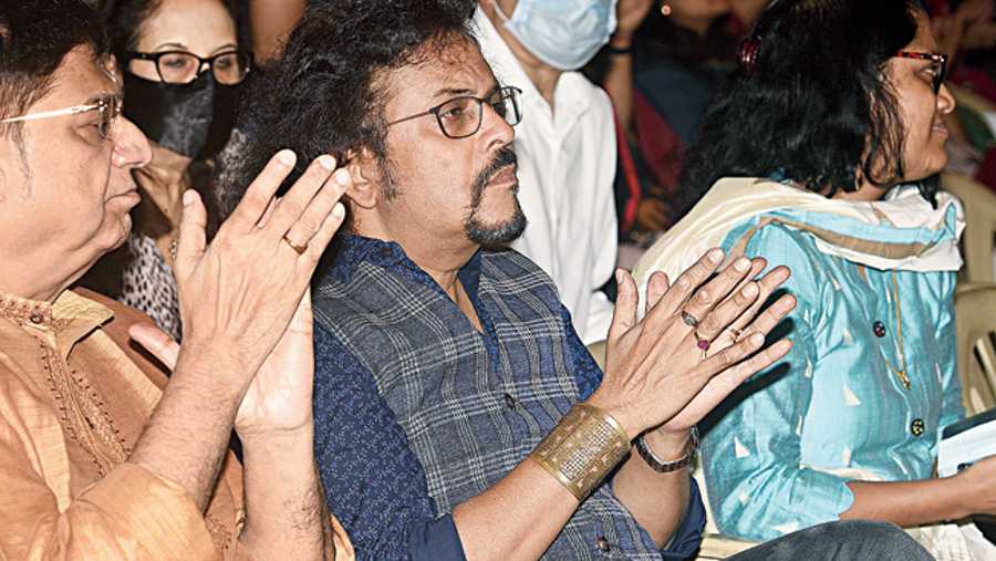 Percussionist Bickram Ghosh  watched wife Jaya Seal Ghosh perform at his alma mater.