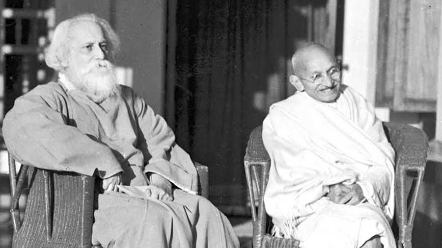 Tagore with Gandhi