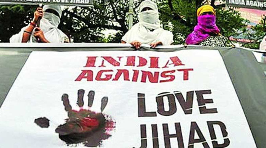 love jihad  BJP MLA Nitesh Rane, Sakal Hindu Samaj members ask Maharashtra  government to bring law against 'love jihad', religious conversion -  Telegraph India