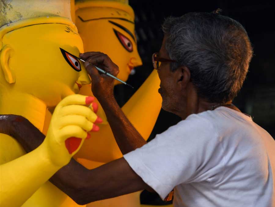 In pictures: Kumartuli colours up as Durga Puja nears
