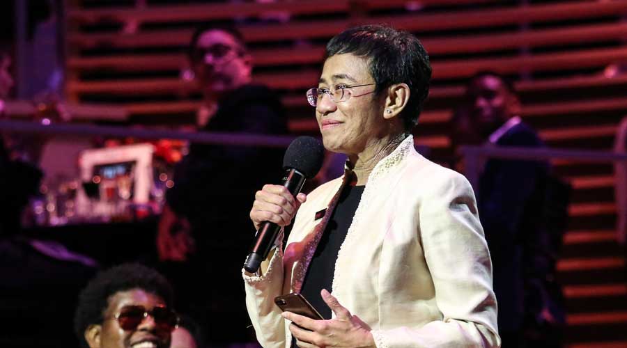 Maria Ressa speaks at the 2019 Time 100 Gala in New York on April 23, 2019.