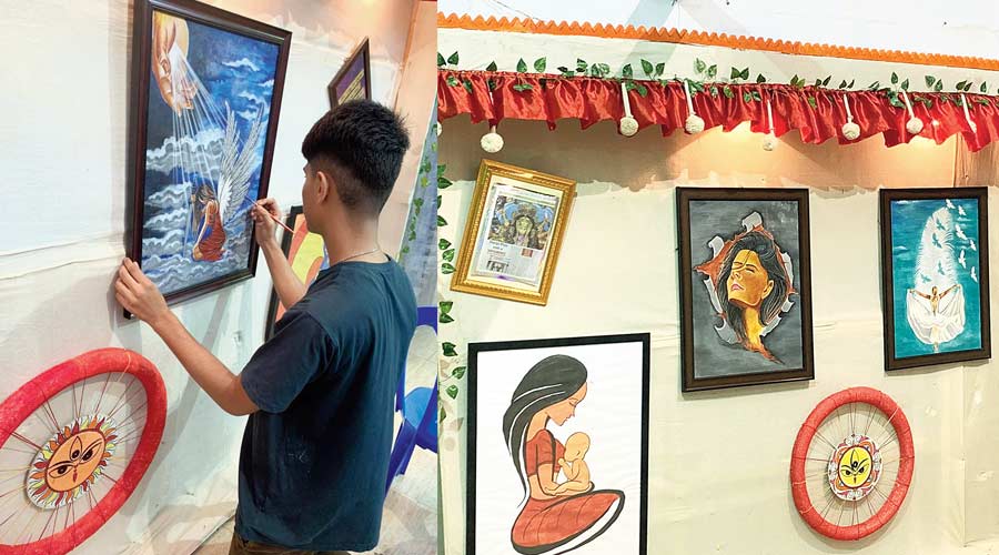 School students keep Durga Puja alive with ‘woman’ as central theme