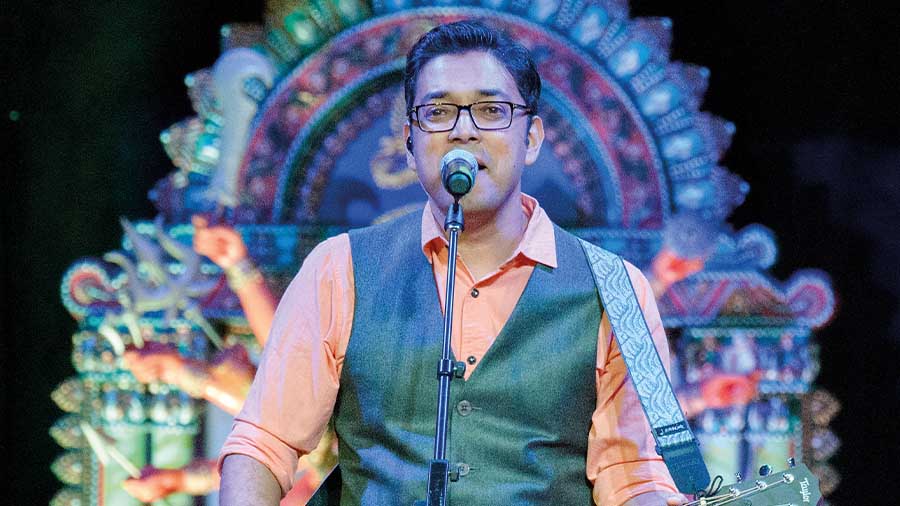 Anupam Roy performs at the Durga Puja celebrations at Tampa, Florida, USA