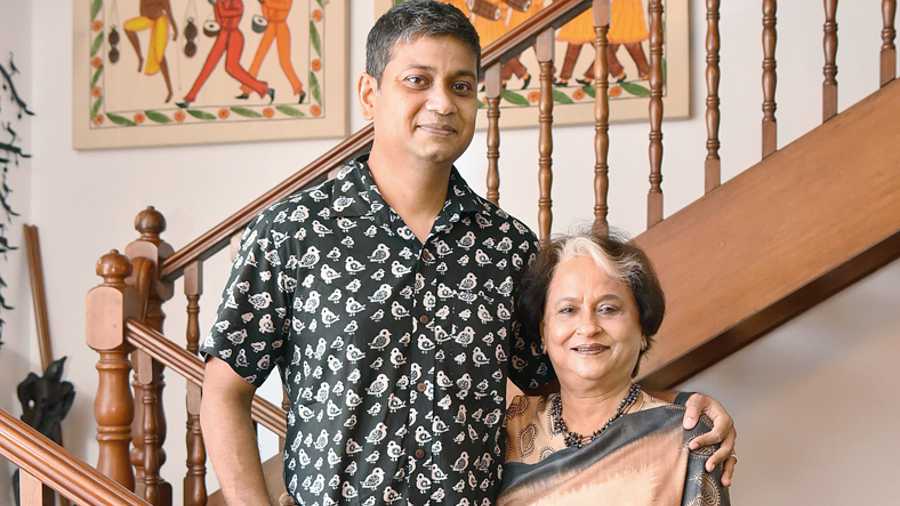 Prateek and Nandita Raja at their Ballygunge Place residence. 