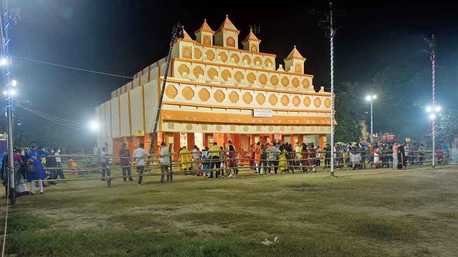 The Maddox Square puja ground without adda on Asthami evening. 