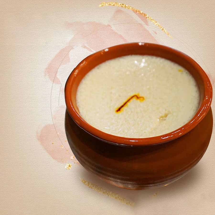 MISHTI DOI FROM MITHAI: You know a mishti doi will be rich and creamy when it has the slightest hint of red throughout! Found at the Park Circus outlet, the rich taste of this delicate doi will be the perfect ending to your Navami meal. 