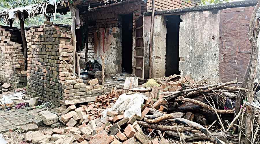 Houses damaged by the pachyderms.