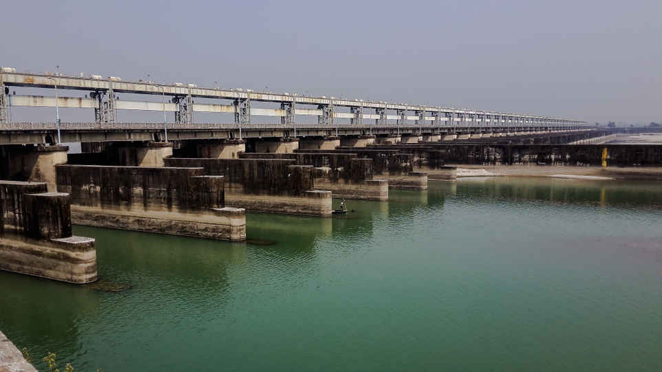 Farakka Barrage over River Ganga.