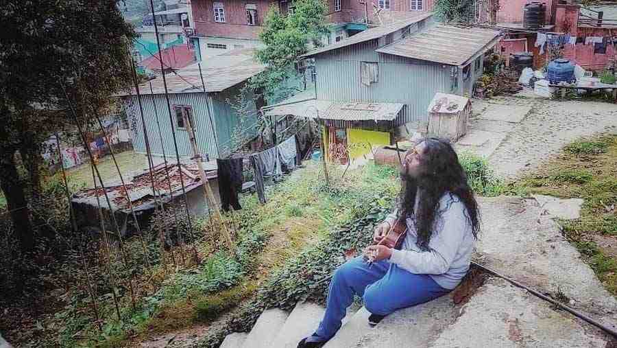 The singer at a sustainable project and homestay called Revolver in Darjeeling