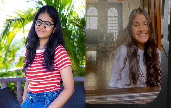 Brisha Jain and (right) Sneh Yadav are both students of Modern High School for Girls.