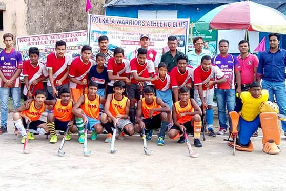 The Kolkata Warriors Athletic Club men’s hockey team after a match.