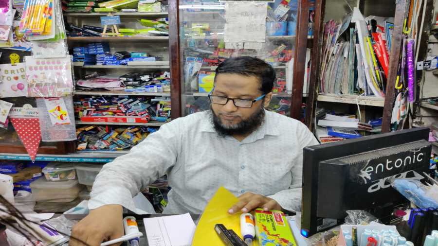 Latiuddin Mullick is the third-generation owner of the stationery shop.