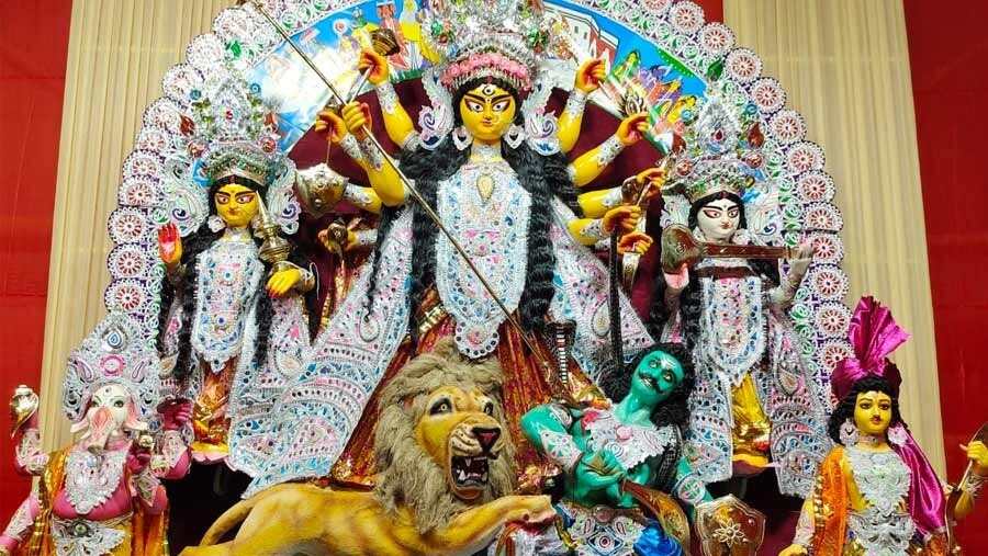 The traditional Pratima of the block’s Durga Puja