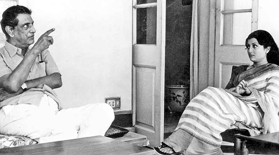 Satyajit Ray and Aparna Sen.