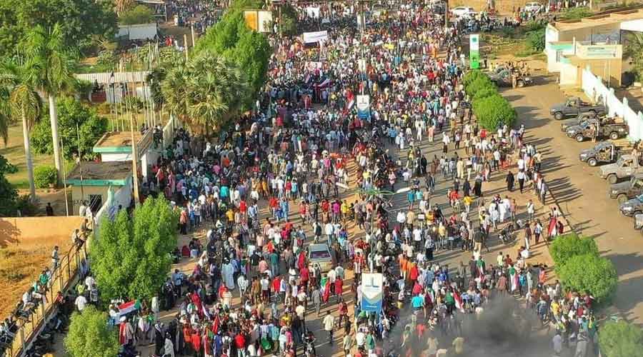 Protests across cities in Sudan. 