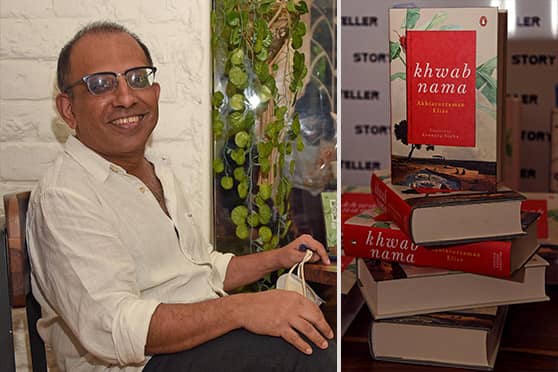 Arunava Sinha at the book-signing event at Potboiler Coffee House, organised by The Story Teller Bookstore and Penguin Random House.