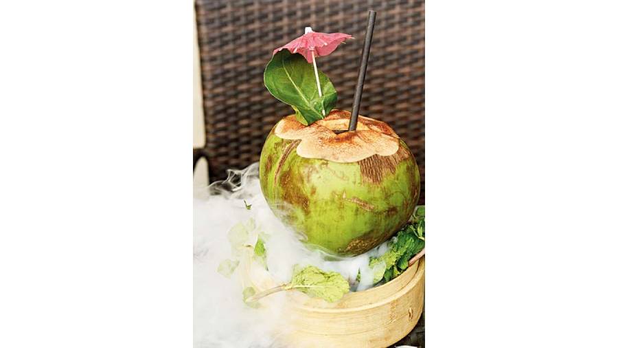 Coconut Cloud: This fulfilling drink not only looks amazing, but tastes so too. It is a refreshing coconut-flavoured mix that is perfect for accompanying your meal. Rs 300