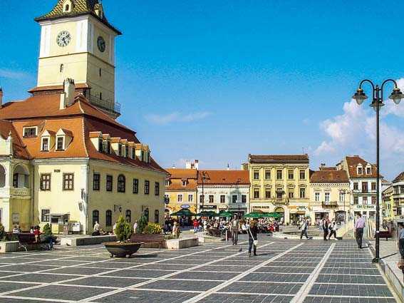 Brasov, a picturesque town surrounded by the Carpathian Mountains