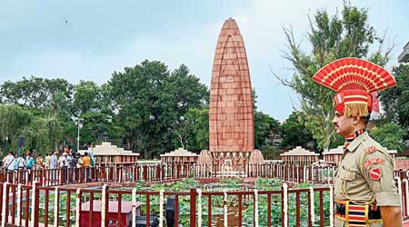 The renovated Jallianwala Bagh Martyrs’ memorial in Amritsar on Saturday.